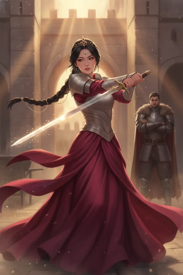 The warrior: a painted story scene